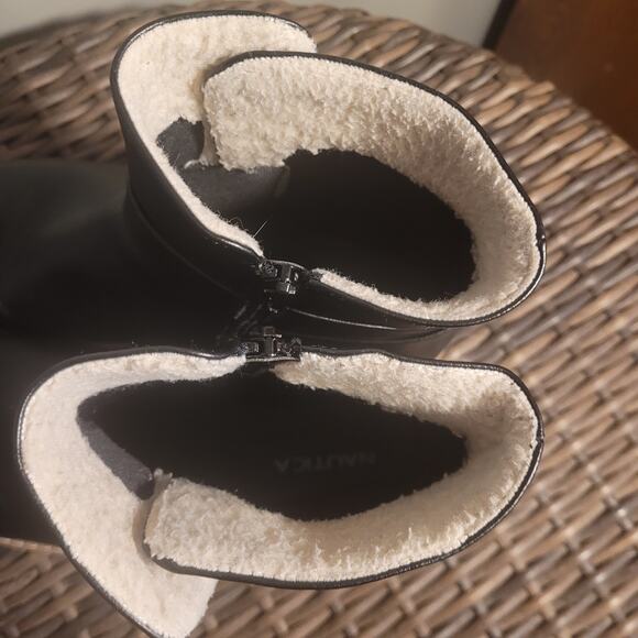 Nautica Womens Size ~9 Black Ankle Boots Shearling Lined Buckle Winter - Picture 9 of 10
